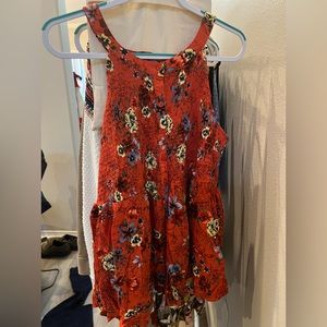 Torrid tank with orange floral 3 22/24.  NWT